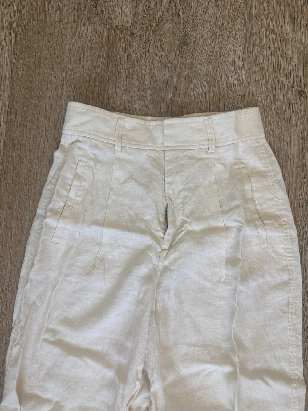 EVERLANE / High-Waist Wide Leg Linen Pants - Cream 0
